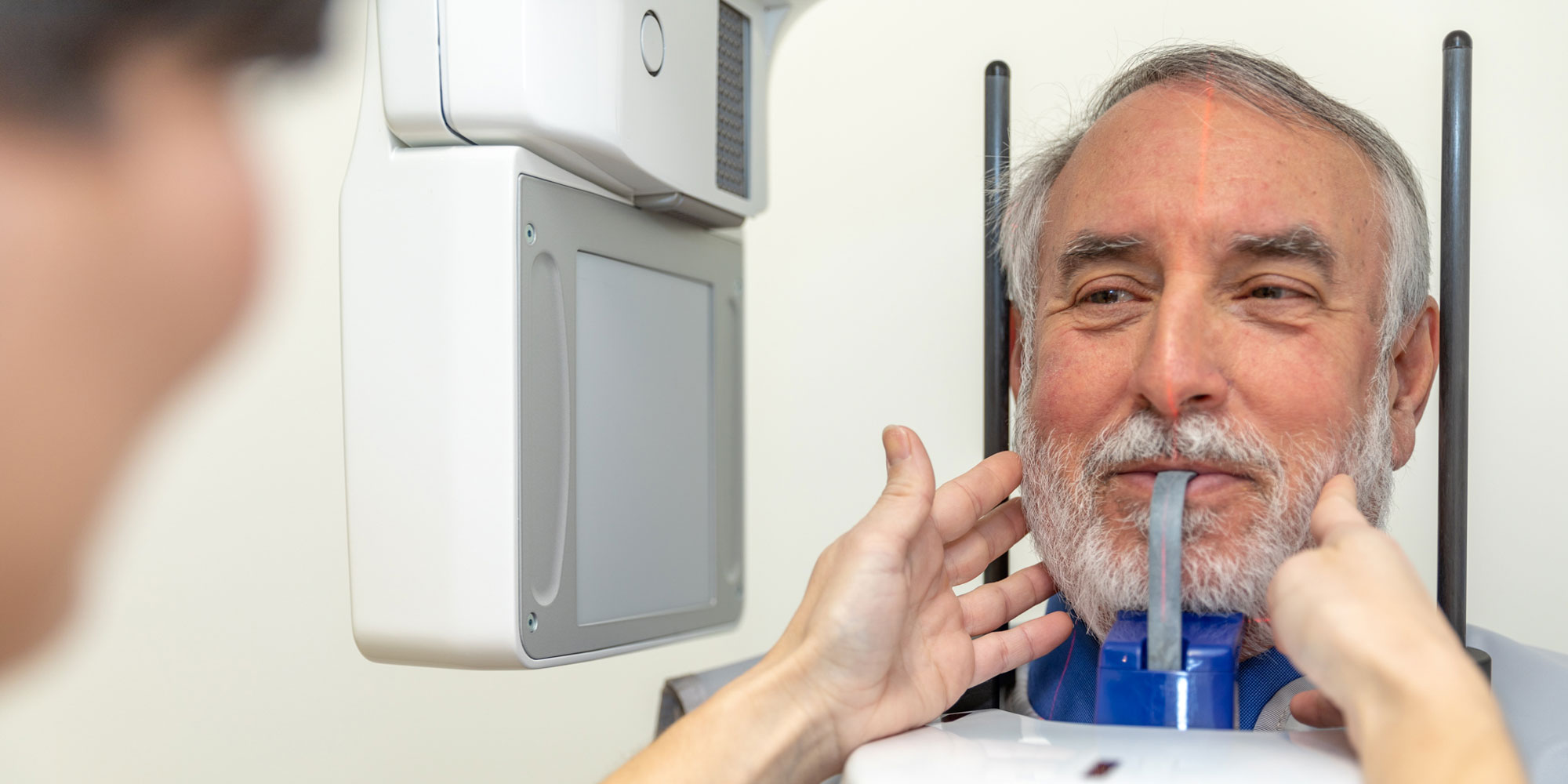 dental patient undergoing cbct scan